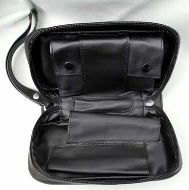 From Germany Black Leather 2-Pipe Bag